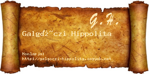 Galgóczi Hippolita névjegykártya